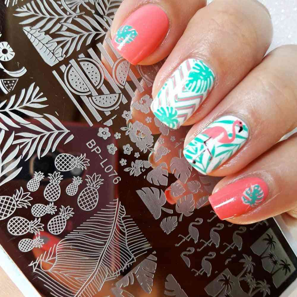 Nail Art Stamp Template Animal Geometric Lattice Image Pattern Printing Plate For Stencil