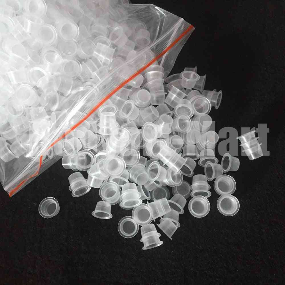 Small Size Clear White Tattoo Ink Pigment Cups Caps