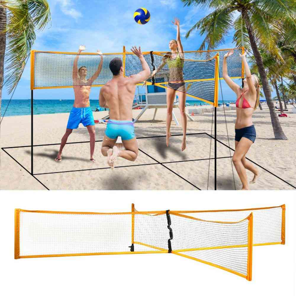 Outdoor zand gras of indoor cross volleybal sport volleybal net, quickstart tennis badminton vierkant net - geel / l