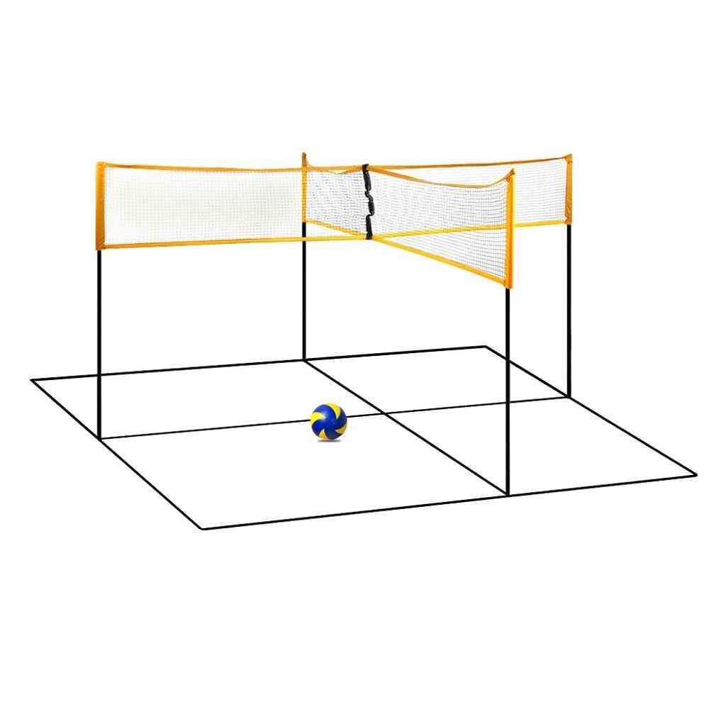 Siatka do siatkówki sportowej na zewnątrz lub do gry w siatkówkę krzyżową, siatka do tenisa do badmintona Quickstart - l / żółta