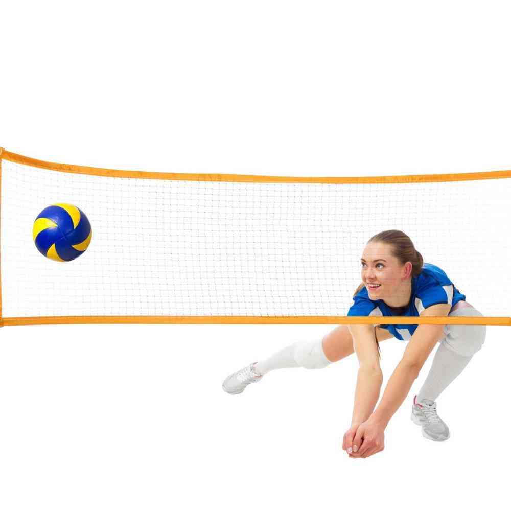 Udendørs sandgræs eller indendørs cross volleyball sport volleyball net, hurtigstart tennis badminton firkantet net - gul / l
