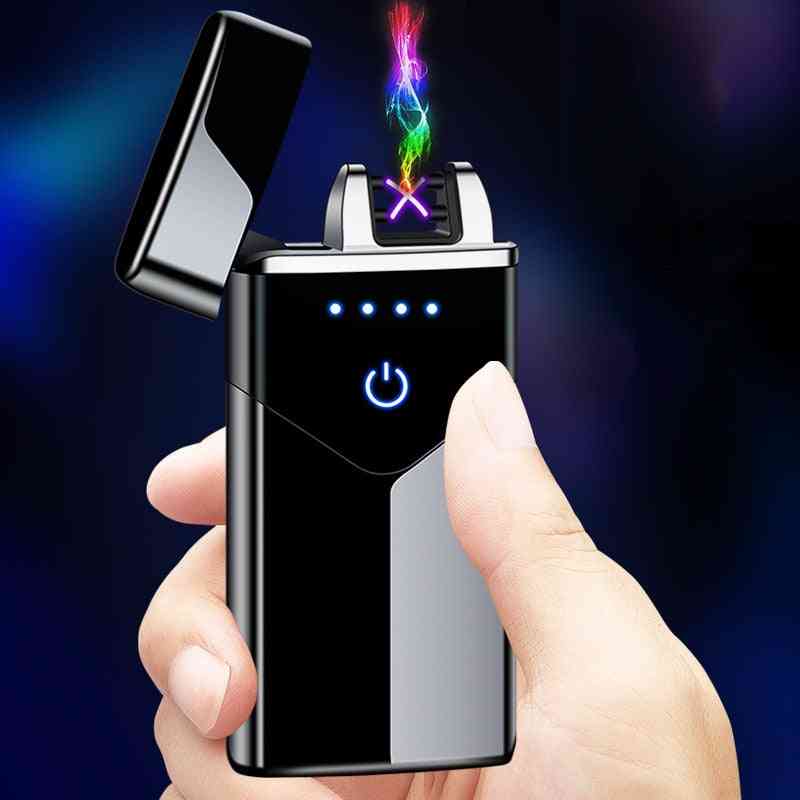 High Power, Windproof, Usb Rechargeable And Led Light Display Lighter