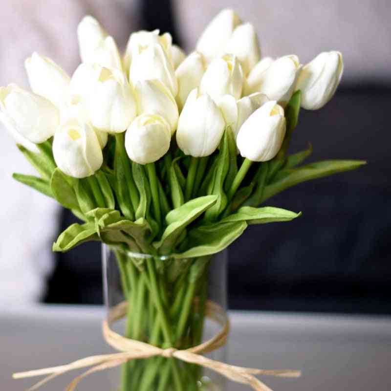 Mesterséges tulipán virágcsokor esküvői, otthoni és kerti dekorációhoz