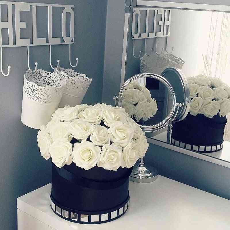 New Colorful Artificial Pe Foam Rose Flowers, Bouquet For Home Wedding Decor