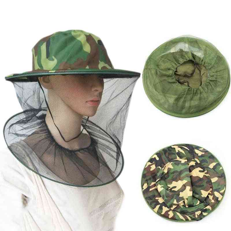 Garden Beekeeping Hat Camouflage Nets For Mosquito Net Hat Outdoor Mosquito Cap Bug Insect Fishing Hat Mesh Face Protector