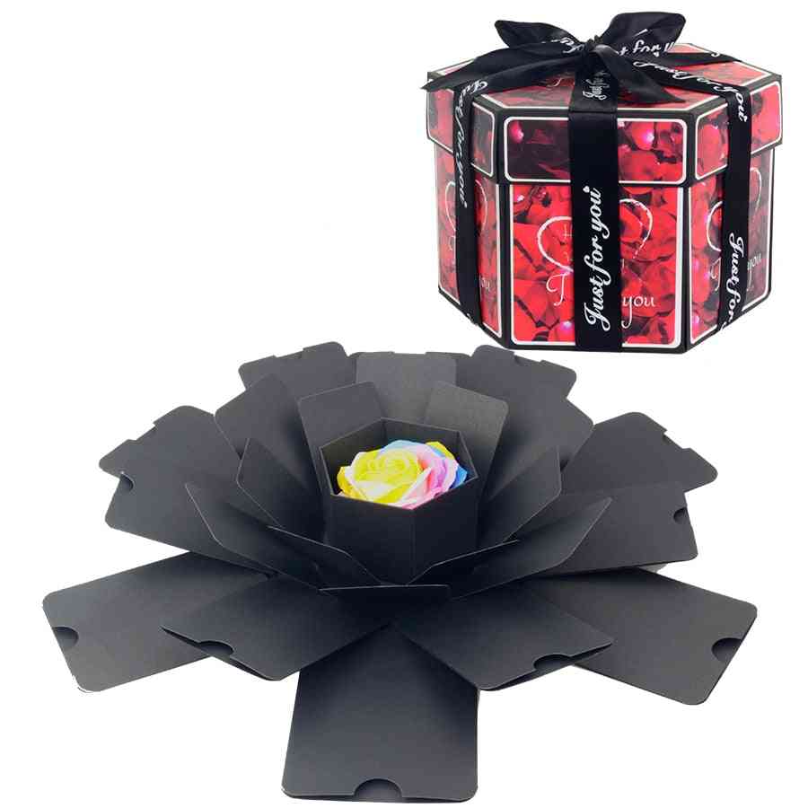 Hexagon Surprise Explosion Box - Diy Handmade Scrapbook Photo Album Wedding Box For Valentine, Christmas