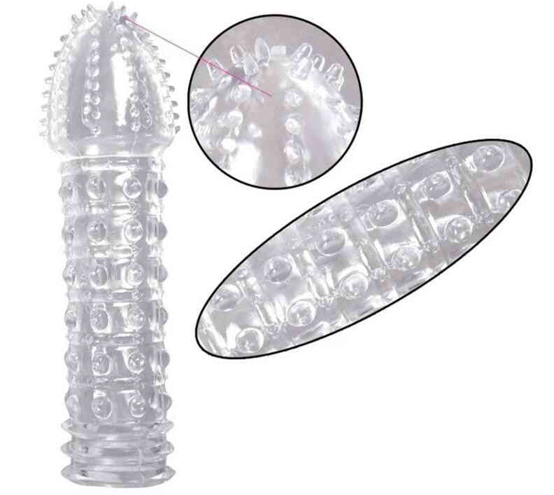 Reusable Delay Condoms Vibrator - Sleeve Cock Penis Ring , Erection Impotence Extensions Gspot Porn Sex Toy For Men