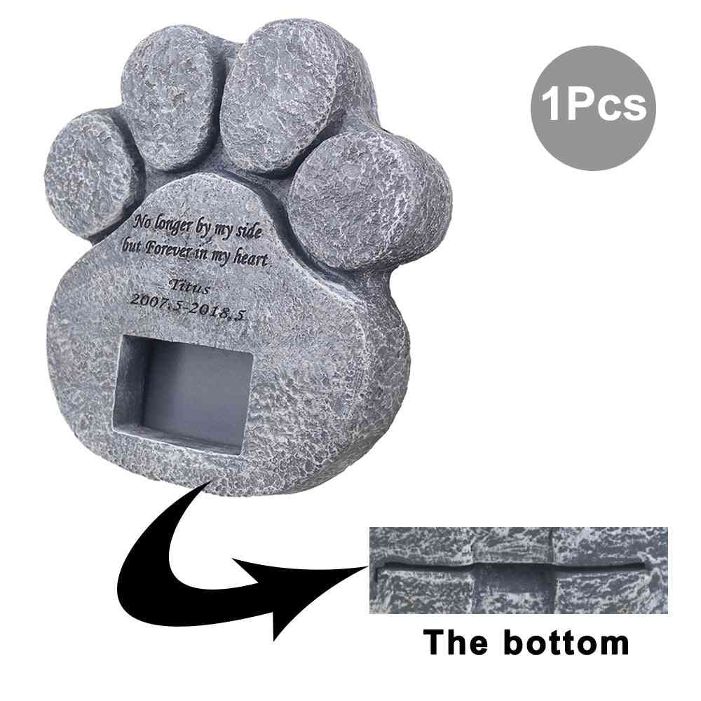 Memorial Tombstone For Pet Keepsake - Dog/cat Paw Print Gravestone