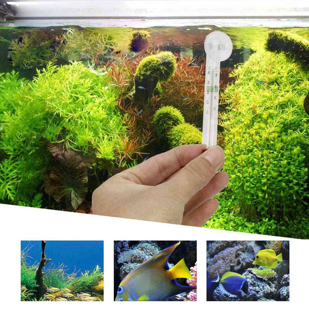 Szklany miernik akwarium akwarium termometr do wody termometr przyssawka narzędzie dla zwierząt domowych - przezroczysty