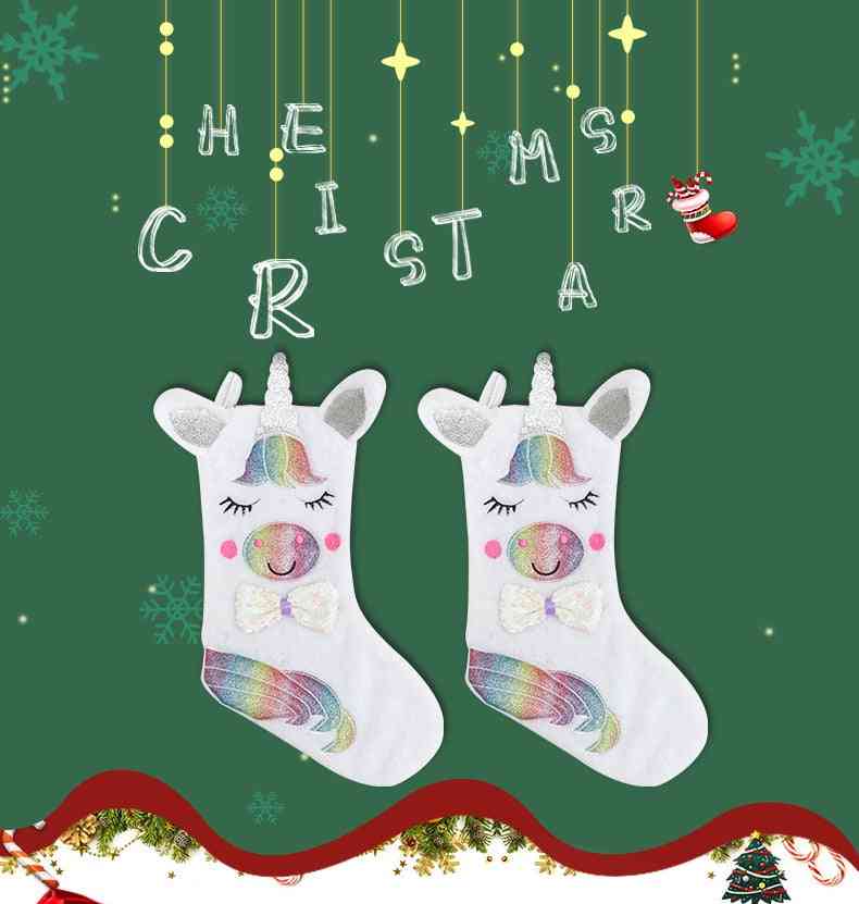 Mode schattig design lichtgevende kerst hanger hangende sokken - x-mas bomen sokzak, snoepzak, kerstfeest cadeau lichtgevende nieuwigheid sokken