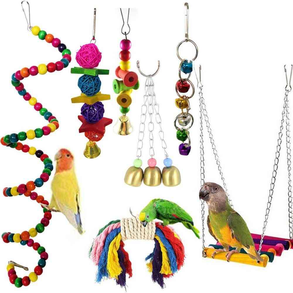 Ptačí lano splétané pet papoušek žvýkat lano, hračky pet ptáci výcvik příslušenství