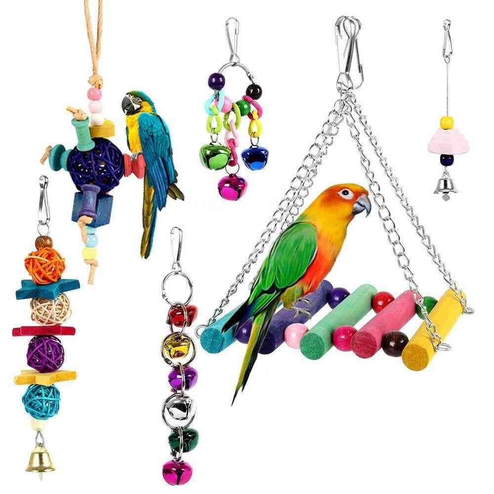 Ptačí lano splétané pet papoušek žvýkat lano, hračky pet ptáci výcvik příslušenství