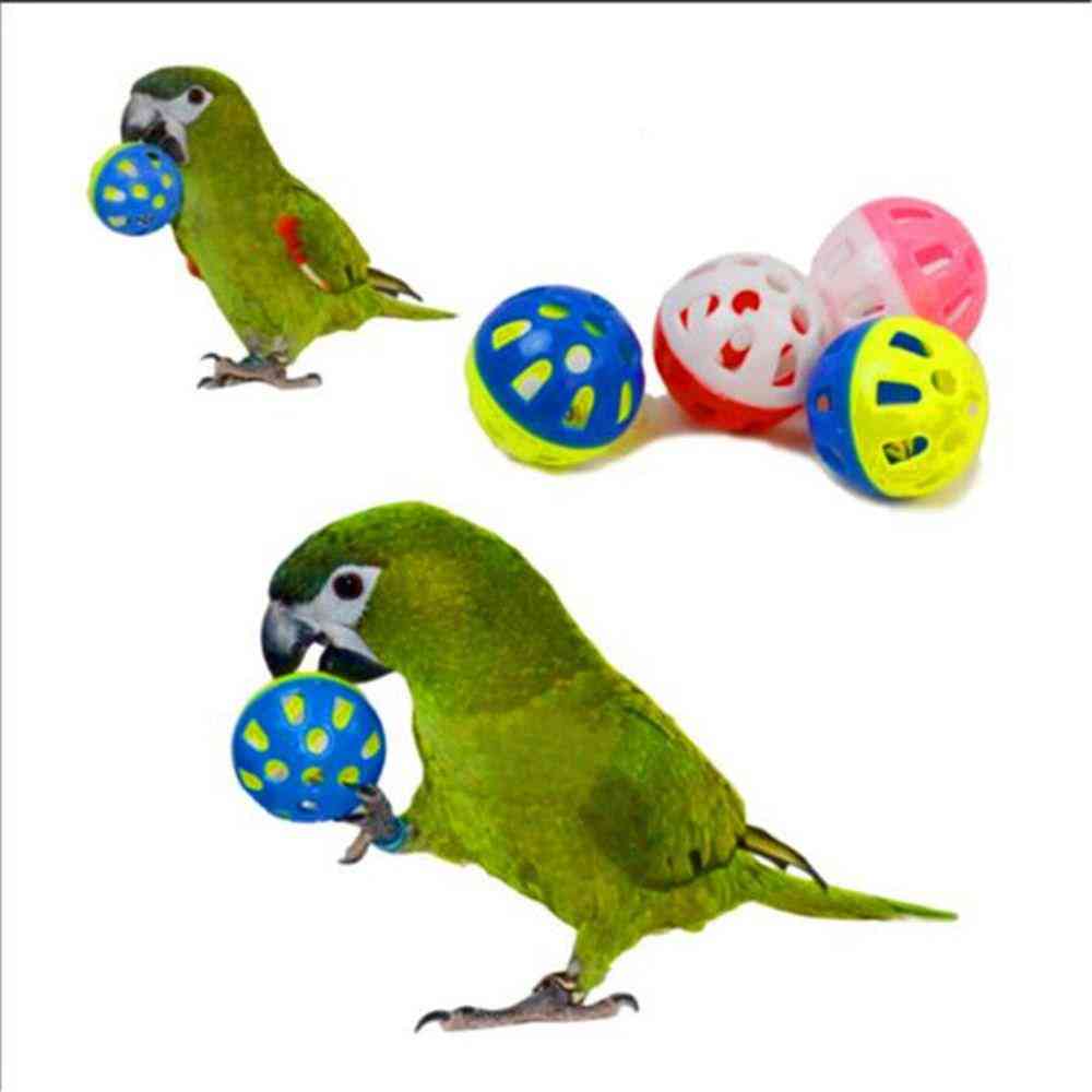 Mascota loro juguete colorido hueco campana rodante bola pájaro juguete periquito cockatiel loro masticar jaula juguetes divertidos