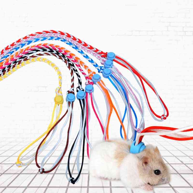 Adjustable Pet Hamster Leash Harness Rope Gerbil Cotton Rope Harness Lead Collar For Rat Mouse Hamster Pet Cage Leash