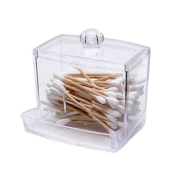 Transparent Organizer Cotton Swab Storage Box Organizer - Acrylic Cotton Pad Storage Box