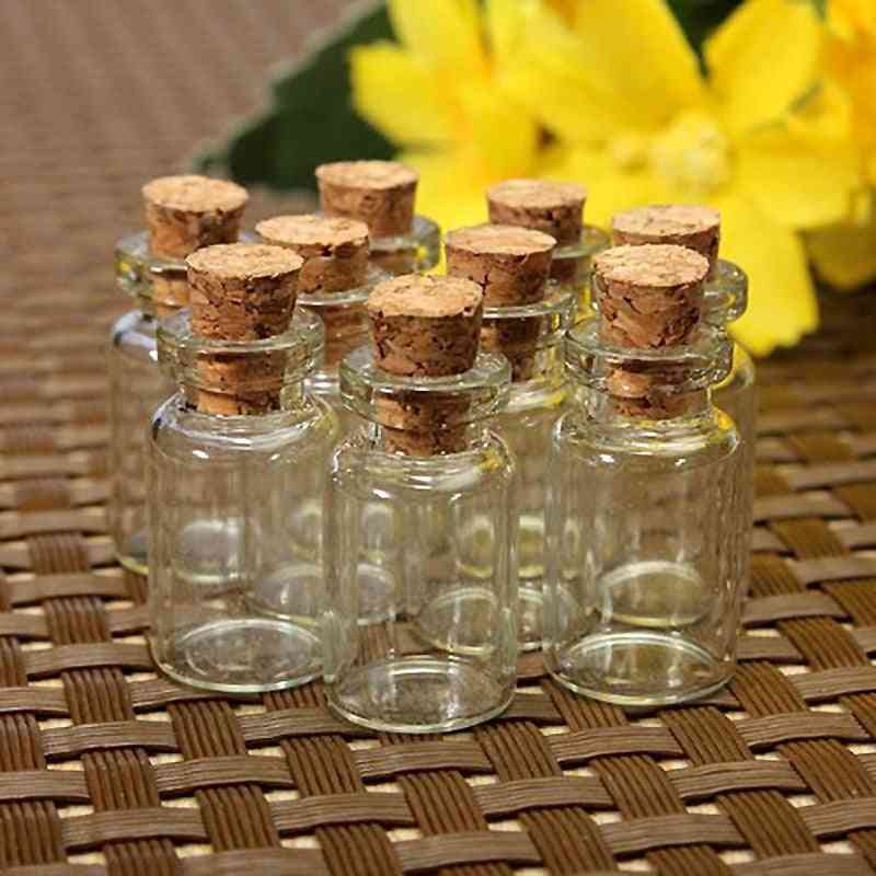 Mini Glass Bottles With Clear Cork Stopper - Tiny Vials Jars Containers