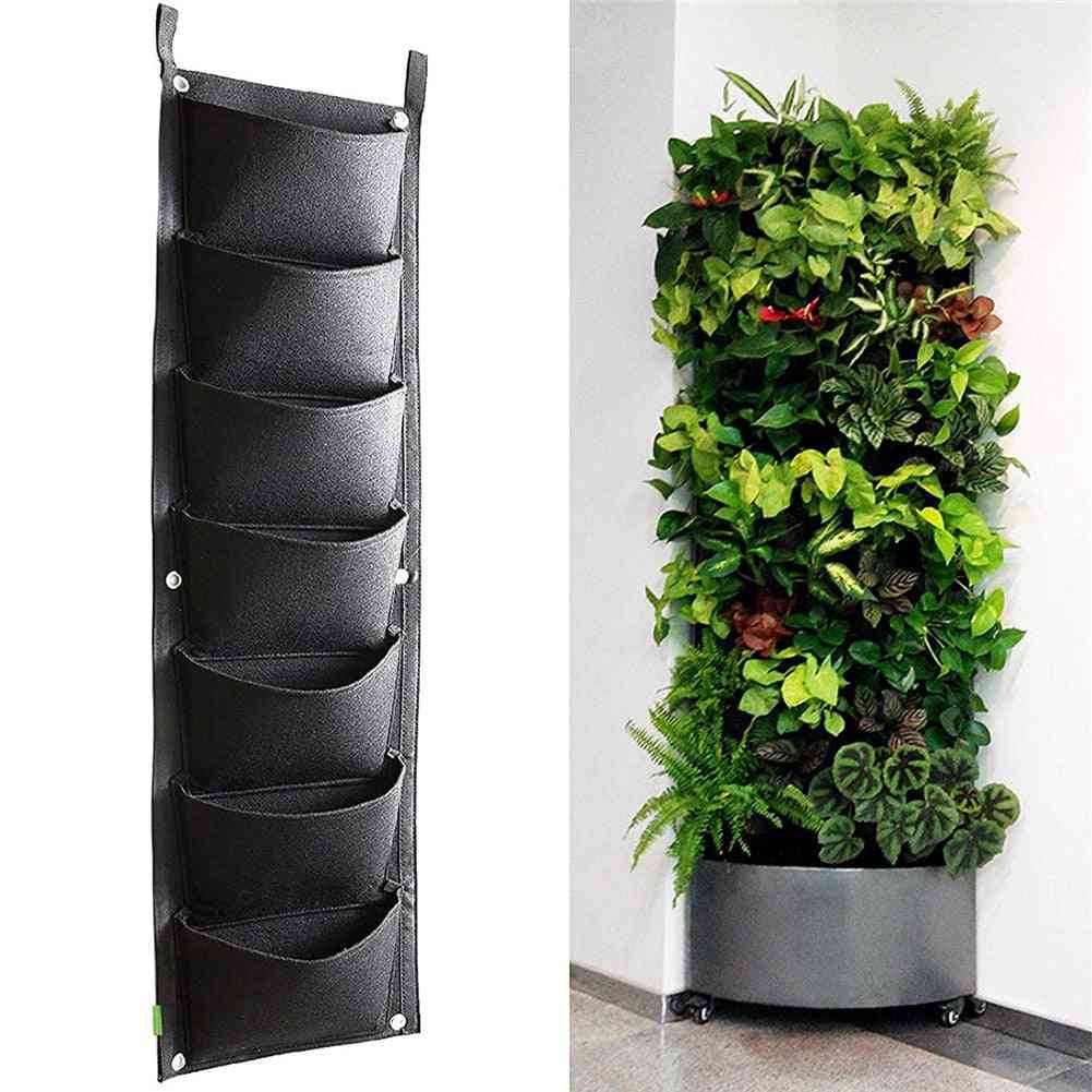 Wall Mounted Flower Pots - Vertical Hanging Planting Bags, Pouch For Balcony, Wall Decor