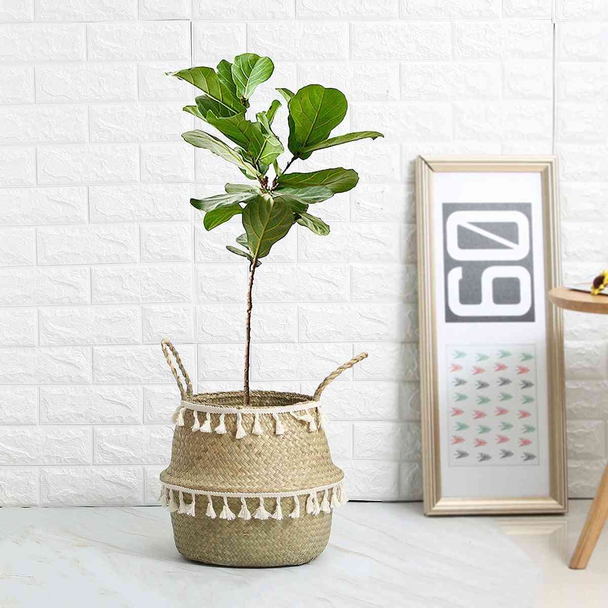 Bojt design kézzel készített bambusz tároló kosarak - kerti virágcserép, szennyeskosár-tartály, játéktartó