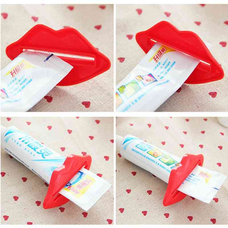 Lip Design Toothpaste Tube Squeezer - Multi Purpose Extrusion Device For Gels, Cream And Lotion