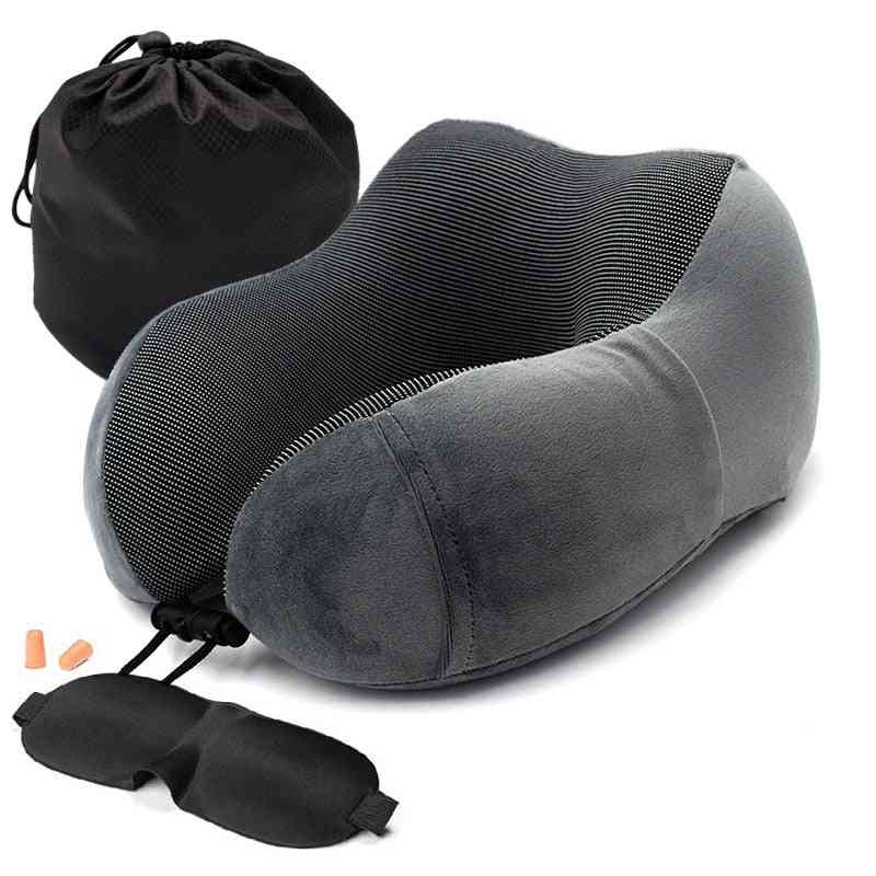 U Shaped, Soft Memory Foam-neck Pillow For Travelling