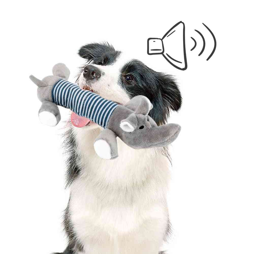 חריקה ללעוס צעצועי כלב בובות קוליות כלב חתול צמר לחיות מחמד צעצועי קטיפה מצחיקים, חזיר ברווז פיל מתאים לכל חיות המחמד עמידות