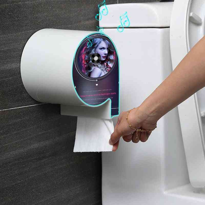 Bathroom Whistle Design Semi-automatic Abs Wall Mount Hygienic Waterproof Toilet Paper Holder