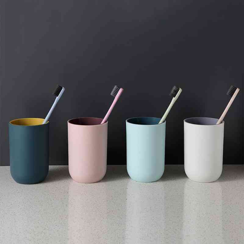 Simple Plain Style Circular Tumbler - Toothbrush Holder, Large Capacity Drinking Cup, Small Potted Plant Cup
