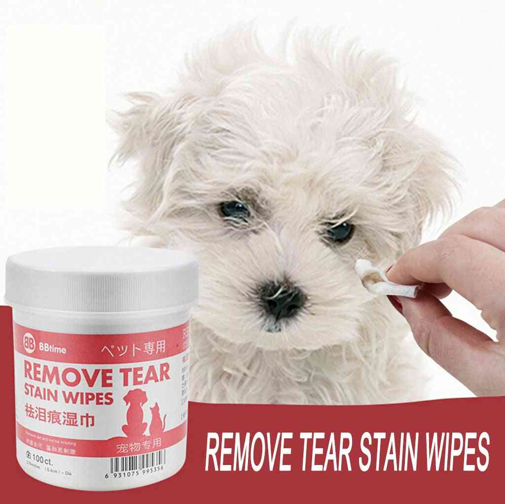 Pet Cat, Dog Remove Tear Mark Wipes - Pet Eye Cleaning Wet Paper Towel