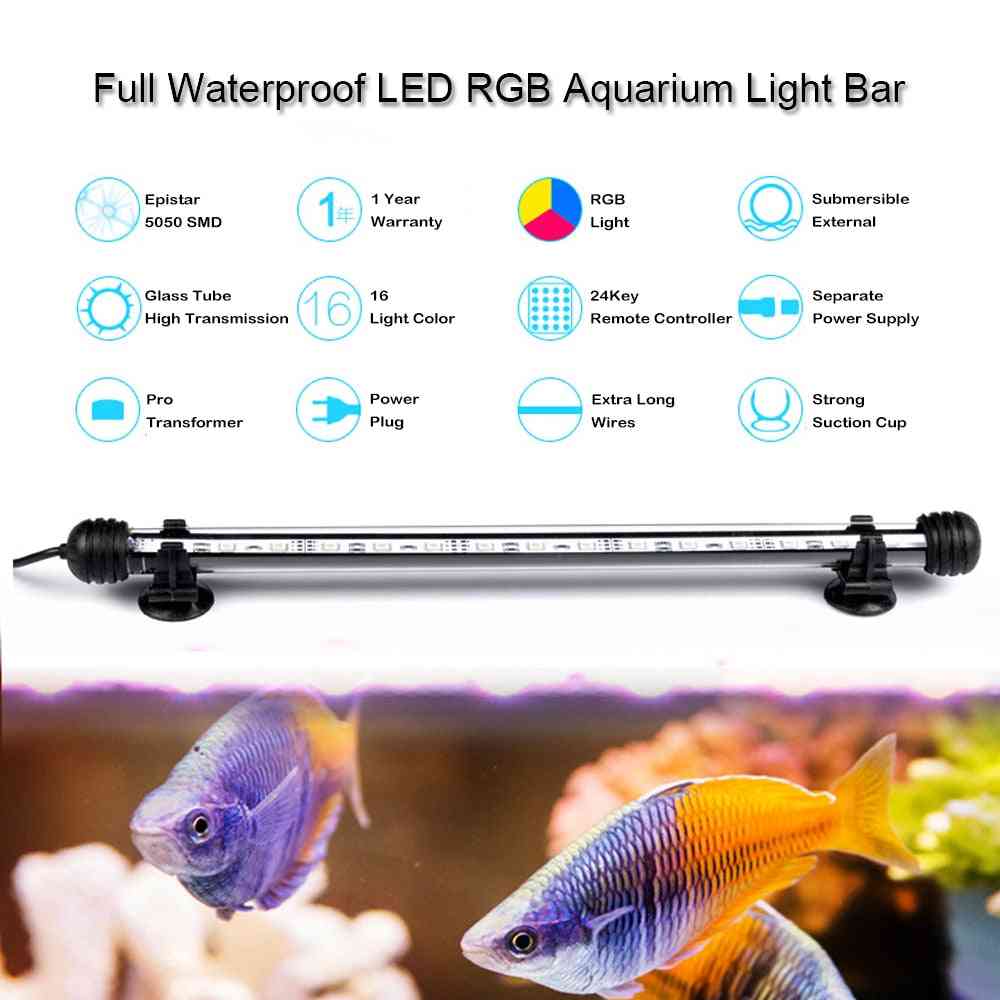 водоустойчива led потопяема лампа за аквариум - аквариум светлина бар воден декор