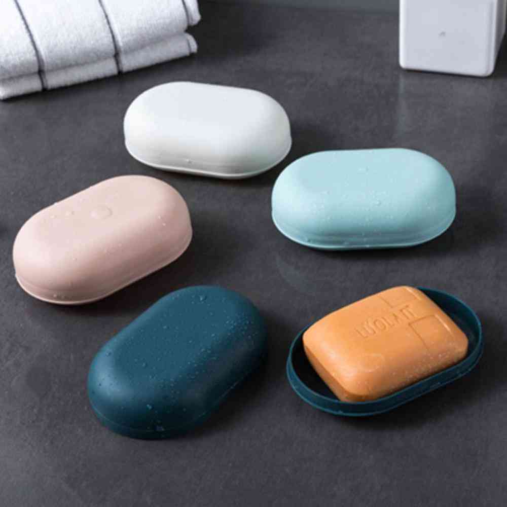 Portable Plastic Bathroom Shower Soap Box -  Home Travel Soap Protector Case