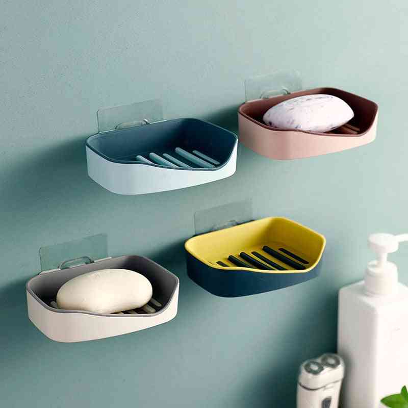 Wall Mounted, Double Layer Soap And Sponge Dish