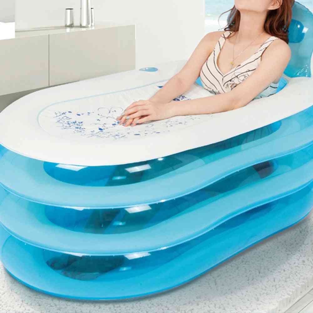 Inflatable, Leakproof And Portable Bathtub With Back Support