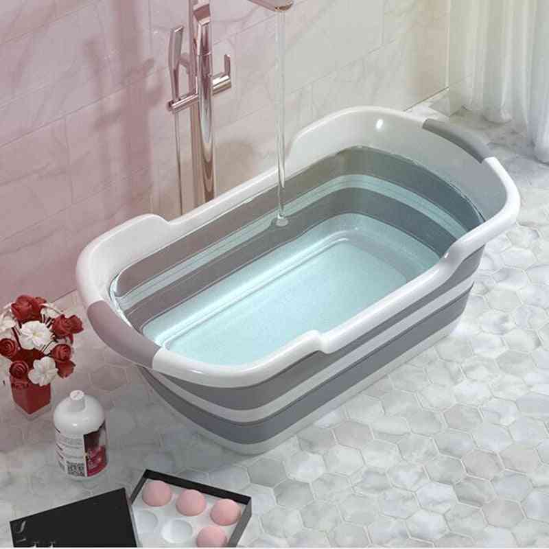 Non-slip, Foldable Bath Tub With Drain Hole