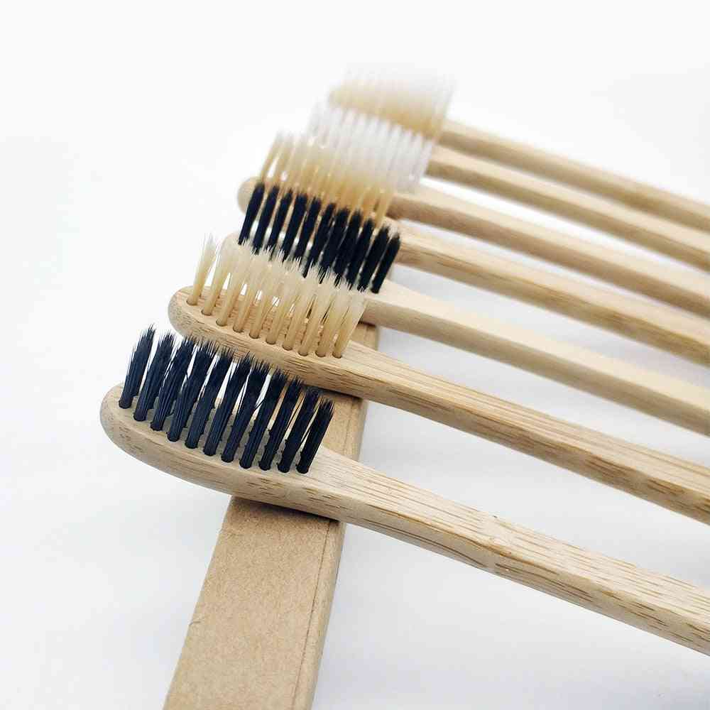 10pcs Toothbrush With Soft Bristle ,natural Bamboo Handle, Dental Oral Care ,eco Friendly Tooth Brush