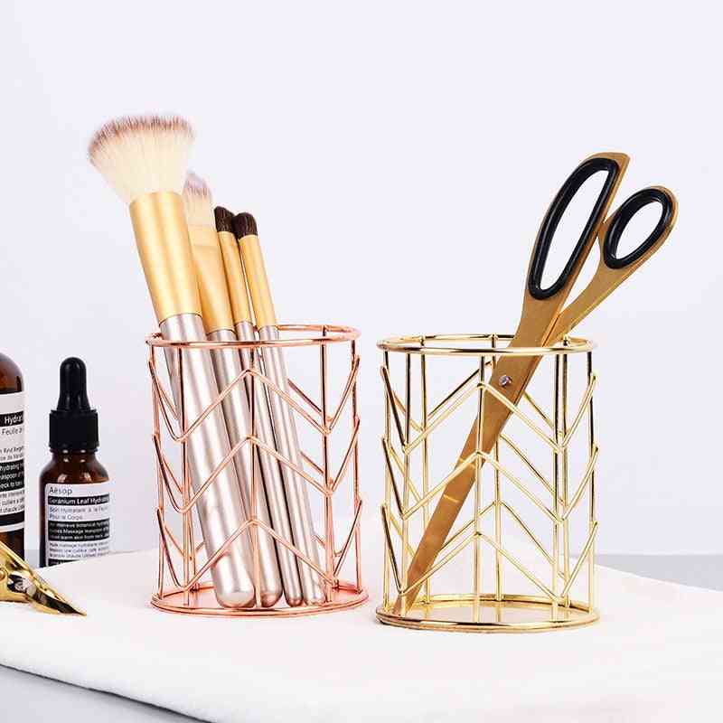 Cylindrical Case Makeup Storage Box - Lipstick Brush, Pen Holder Organizer