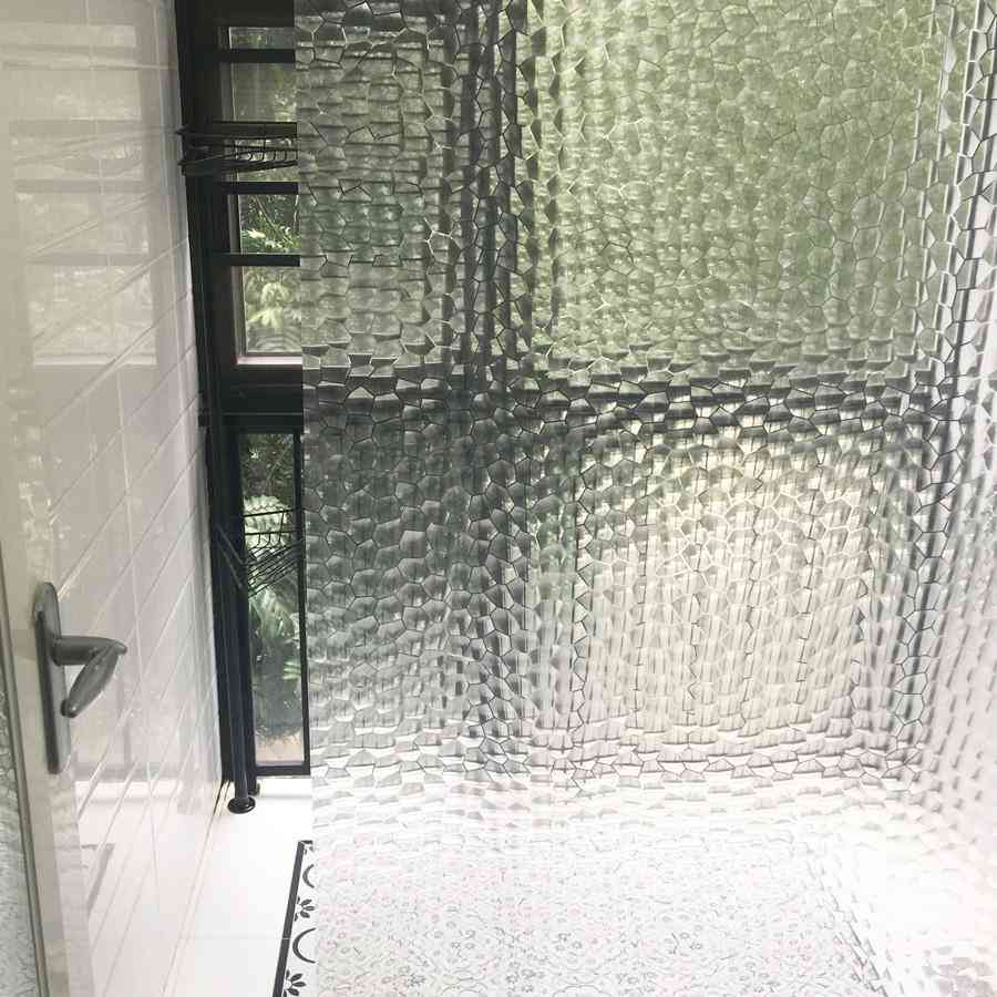 Thickened Transparent Multi Size Shower Curtain With Hooks