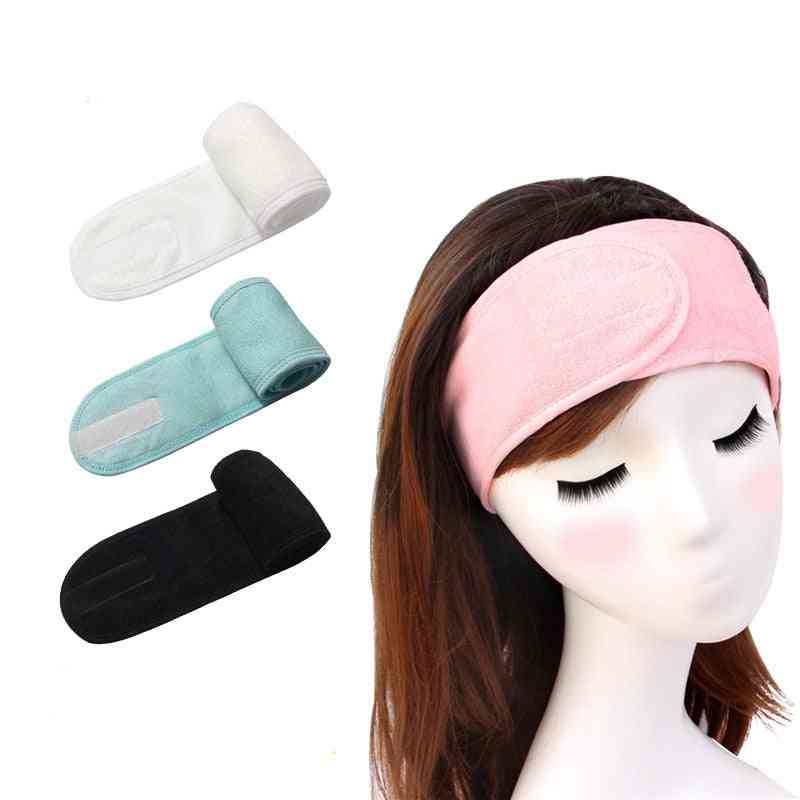 Adjustable Facial Hairband Makeup Head Band Toweling Hair Wrap Shower Caps Stretch Towel Cleaning Cloth Hair Acessories