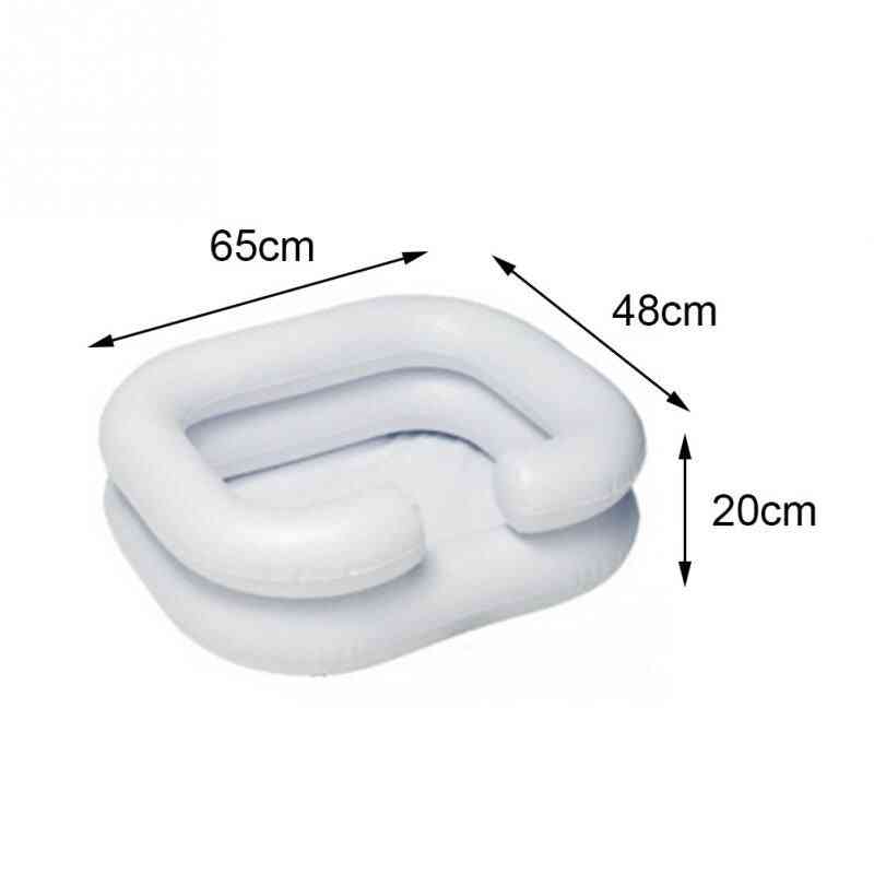 Uppblåsbar schampo handfat för handikappade bärbara hår tvättställ avloppsrör handikapp säng vila stöd sängen