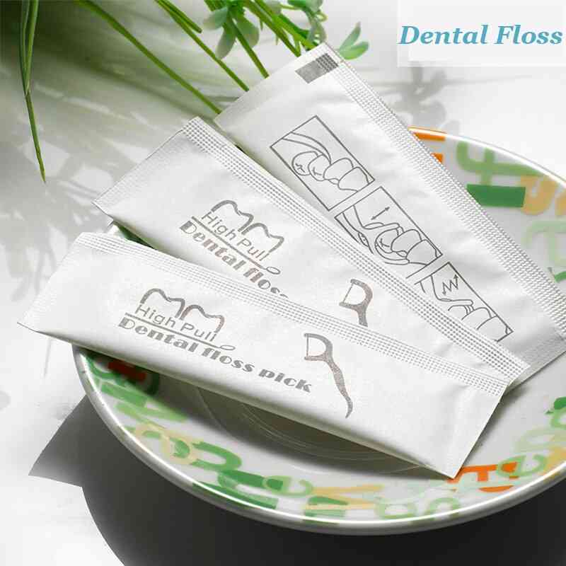 Palillos de dientes de hilo dental portátiles para la higiene del cuidado bucal - Bolsa de 30 piezas