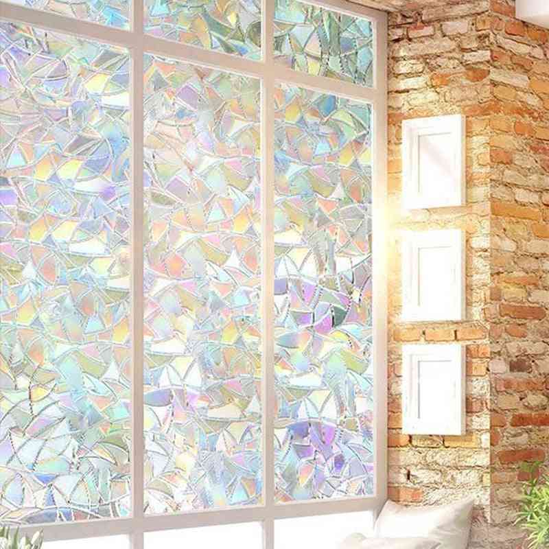 3d kein Kleber statische dekorative Privatsphäre Fenster Regenbogenfolien für Glasmalerei & selbstklebende Folie Anti-UV-Glas Aufkleber