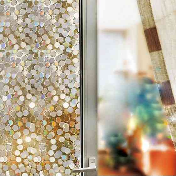 3d ingen lim statisk dekorativ privatlivets vindue regnbuefilm til farvet glas & selvklæbende film anti uv glas klistermærke