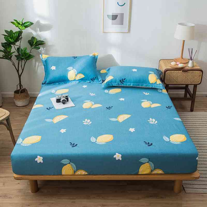 Drap de lit en coton confortable doux, housse de protection pour matelas de lit antidérapant imprimé par bande dessinée