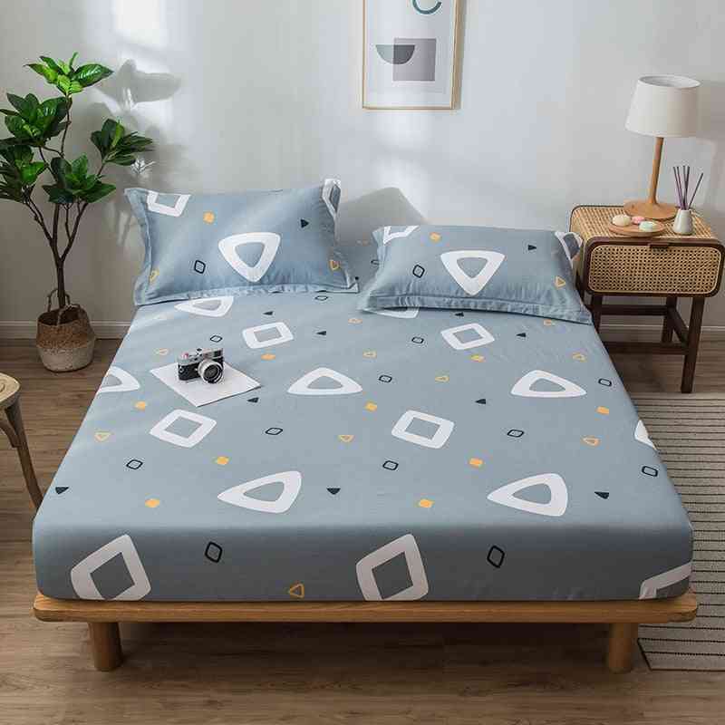 Geometric/cartoon/floral Printed Bed Sheet With Elastic Band