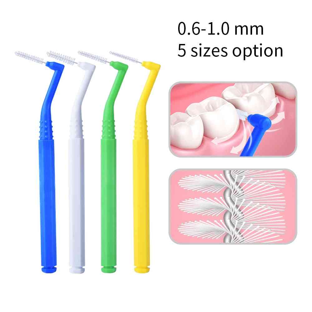 Interdental borste ren mellan tandtråd tandpetare - munvård verktyg för tandreglering - 4 färg-4 förpackningar