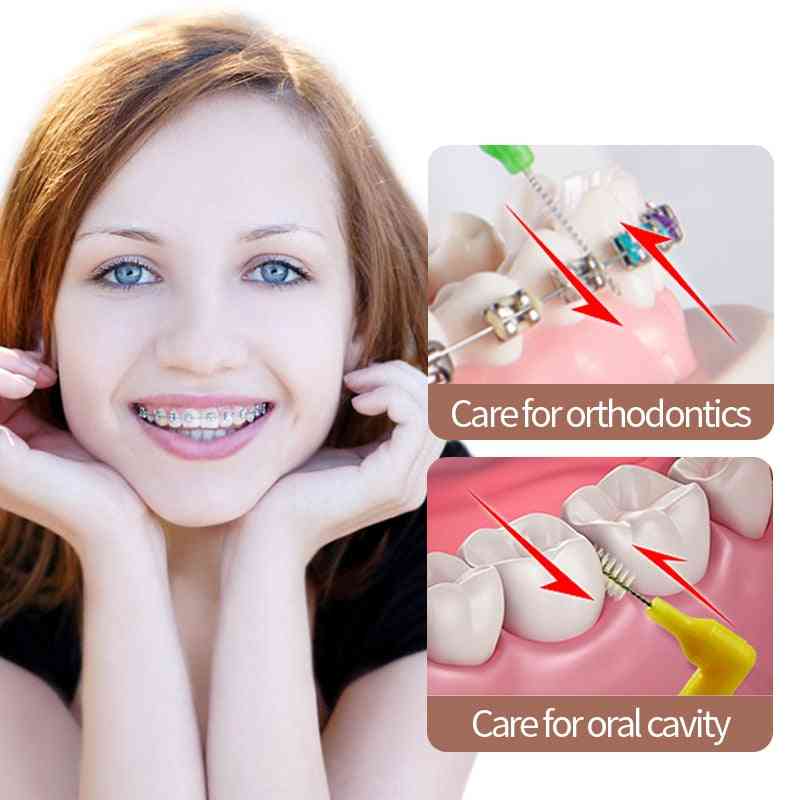 Interdental borste ren mellan tandtråd tandpetare - munvård verktyg för tandreglering - 4 färg-4 förpackningar