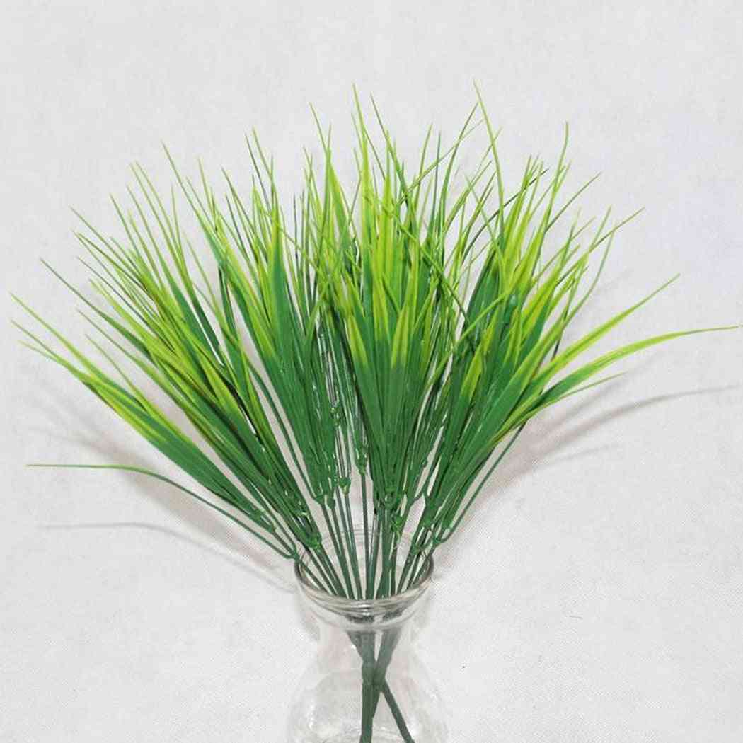 Plast kunstigt grønt græsplante plast blomst til bryllup, boligdekoration