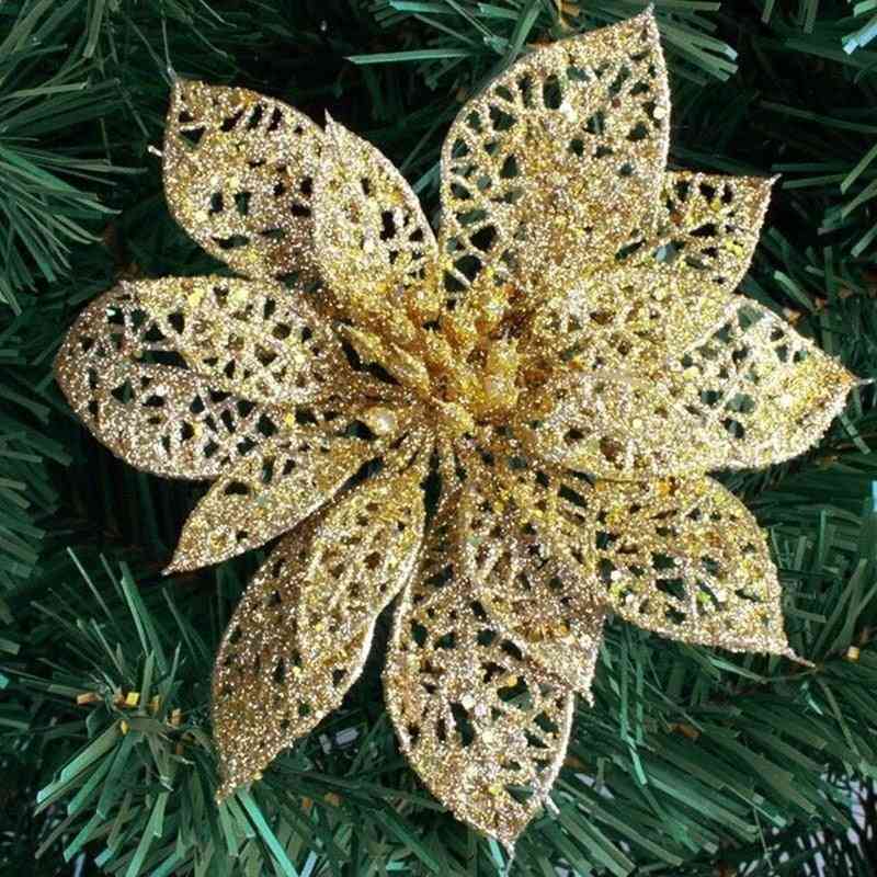 Artificial Glitter Hollow Flower For Birthday Party , New Year, Christmas Decorartificial Glitter Hollow Flower For Birthday Party , New Year, Christmas Decor