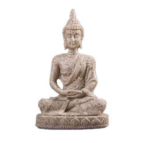 Přírodní pískovec Indie socha Buddhy - fengshui sedící socha Buddhy sochy figurky vinobraní domácí dekor