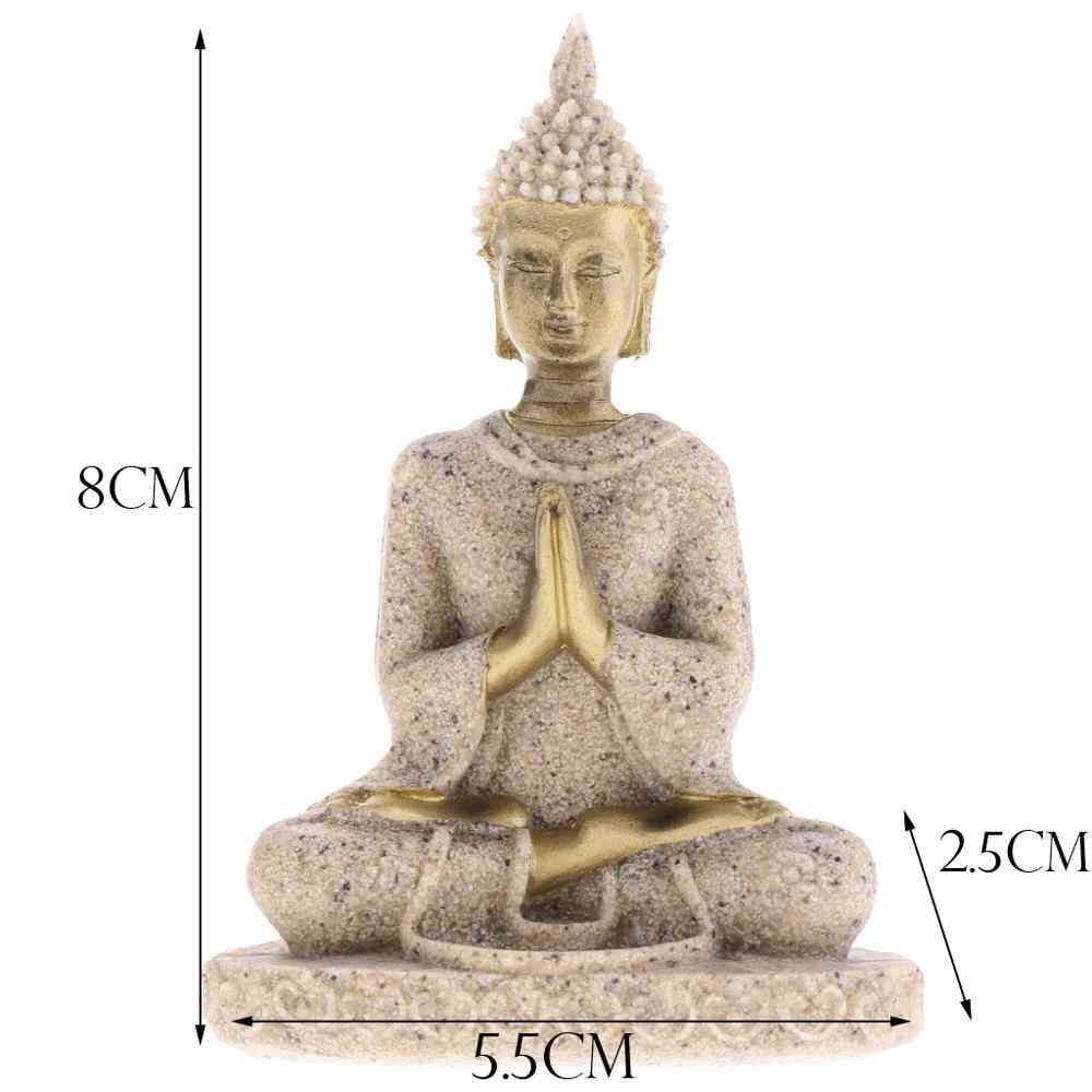 Színárnyalatos meditáció buddha szobor - kézzel készített figurameditációs miniatúrák