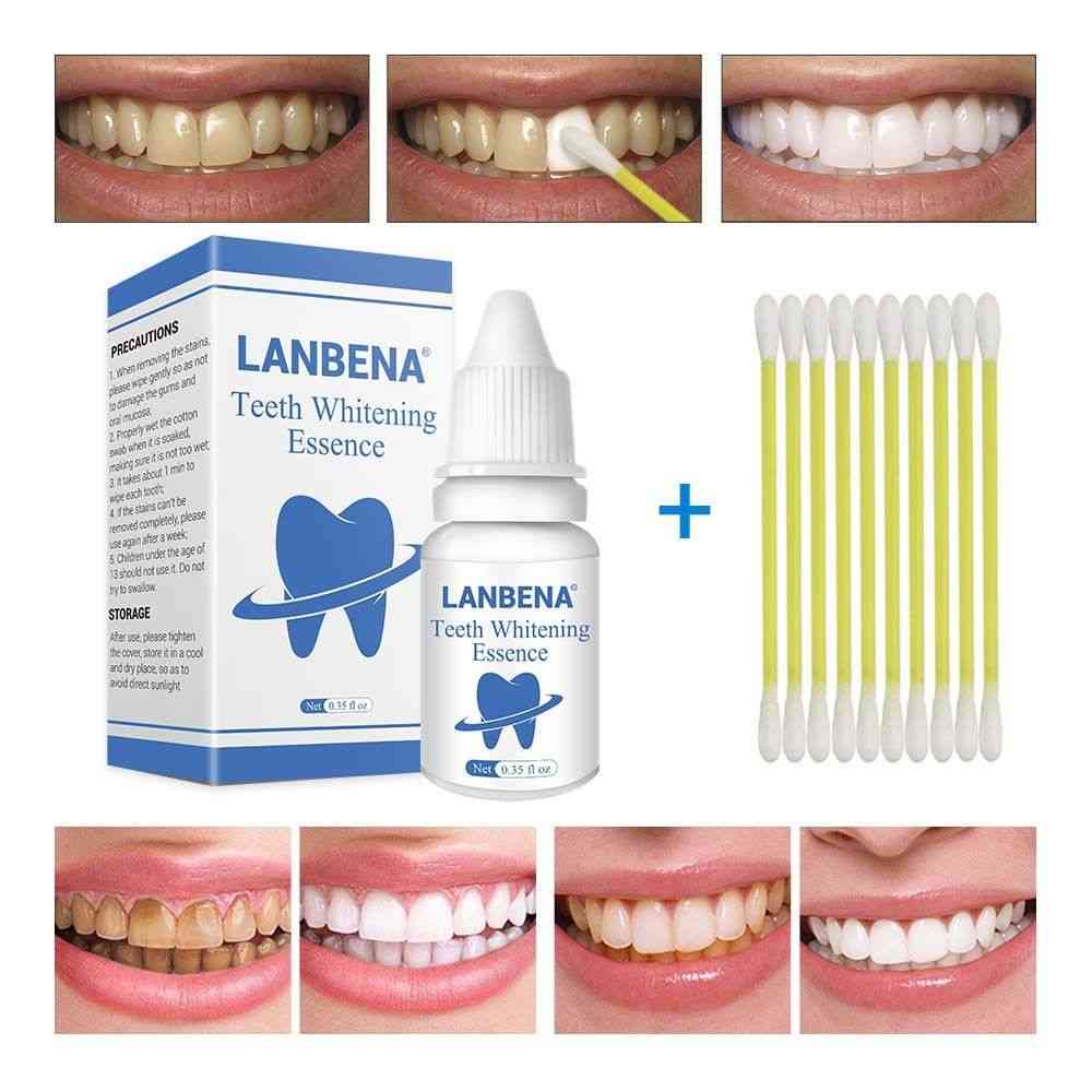 Teeth Whitening Essence With Swabs - Bleaching Serum Effect Remove Plaque Stain Oral Cleanser
